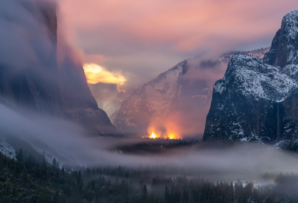 Yosemite Golden Glow by Catherine Lu — canvas wall art