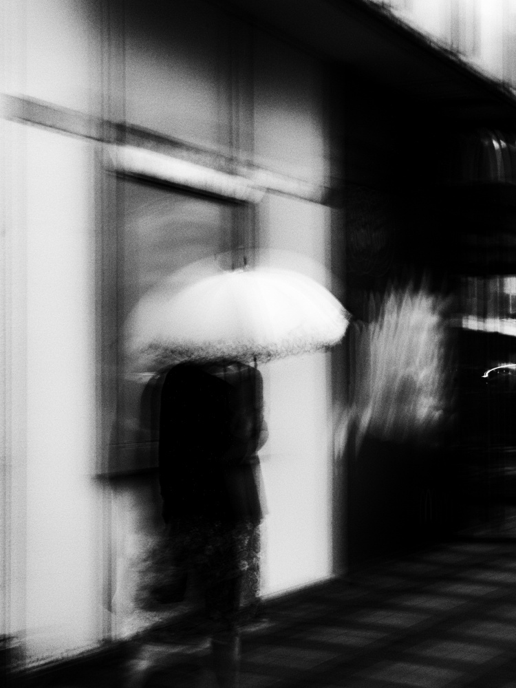 Blurred Urban Umbrella by Kenta Tamura — canvas wall art