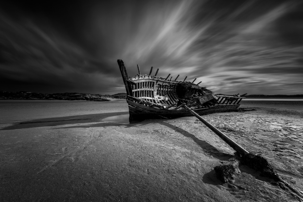 Abandoned Boat Wreck by Peter Krocka — canvas wall art