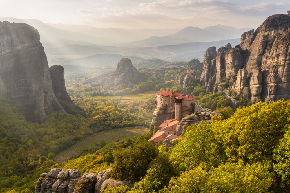 Meteora Monasteries View by Amir Ehrlich — canvas wall art
