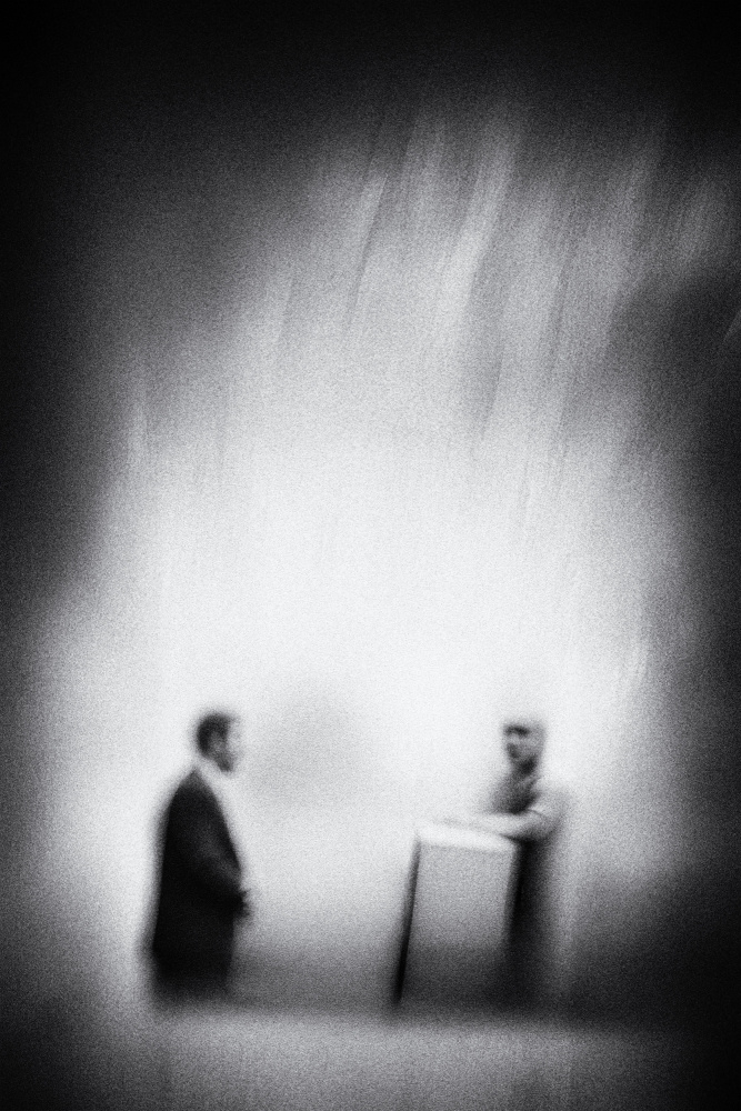 Hazy Figures Illuminated by Parole Kim — canvas wall art