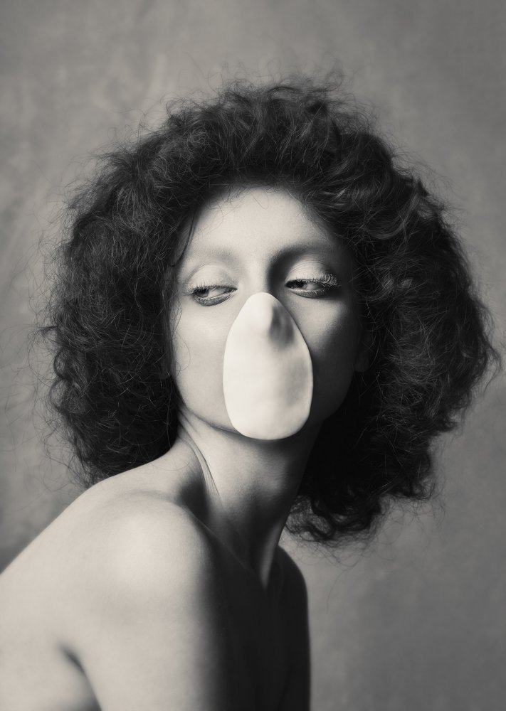 Bubble Gum Portrait by Peyman Naderi — canvas wall art