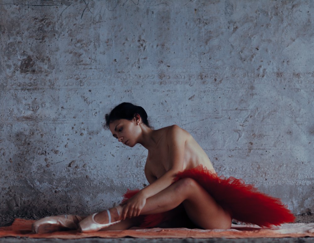 Red Tutu Ballerina by Oleksandr Pereverzov — canvas wall art