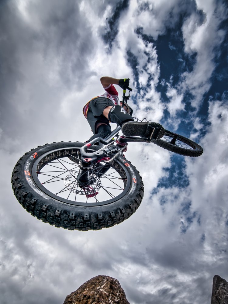 Mountain Biker In Flight by Jesus Concepcion Alvarado — canvas wall art