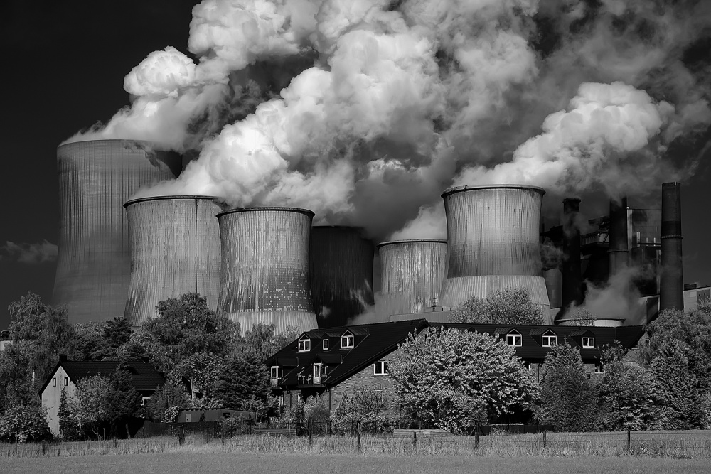 Smoking Cooling Towers by Oliver Buchmann — canvas wall art