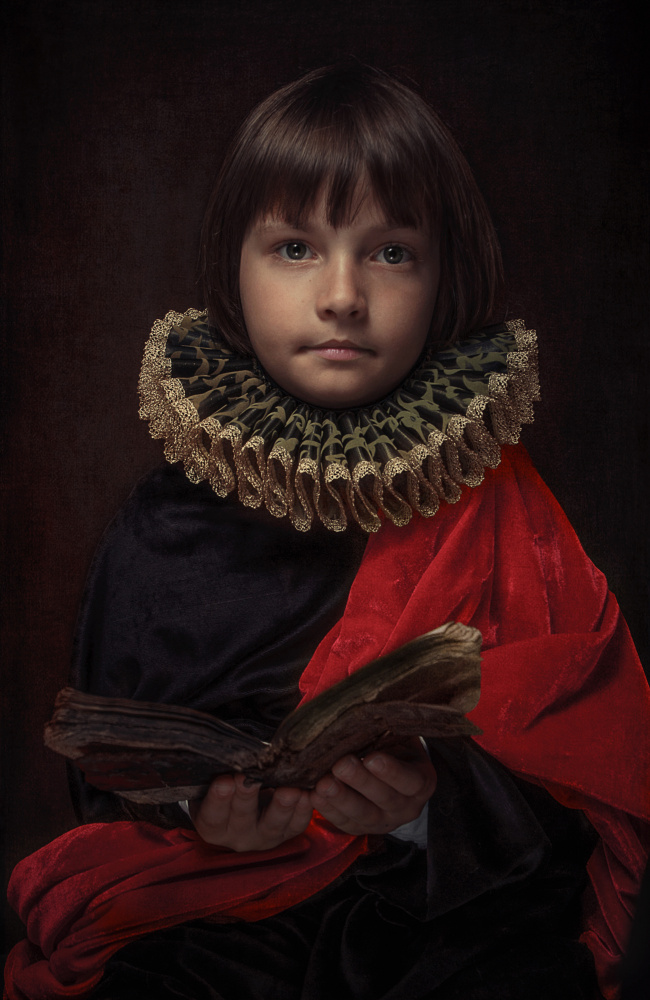 Noble Child with Book by Paul Adrian Chis — canvas wall art