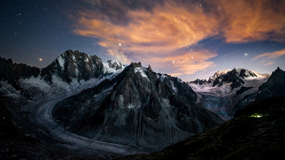 Starry Mountain Night by Álvaro Pérez &amp Jose M. Pérez. Brothers — canvas wall art