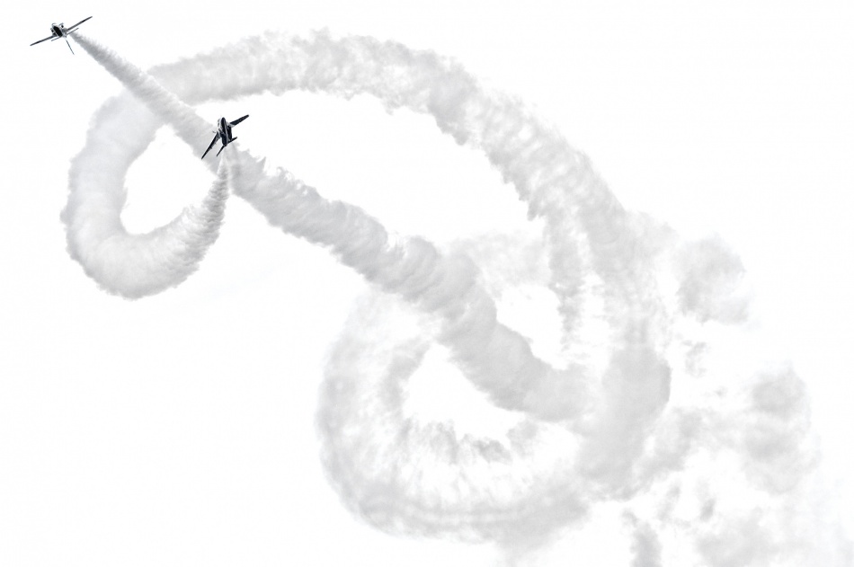 Aerobatic Jet Trails by Hiroaki Koga — canvas wall art