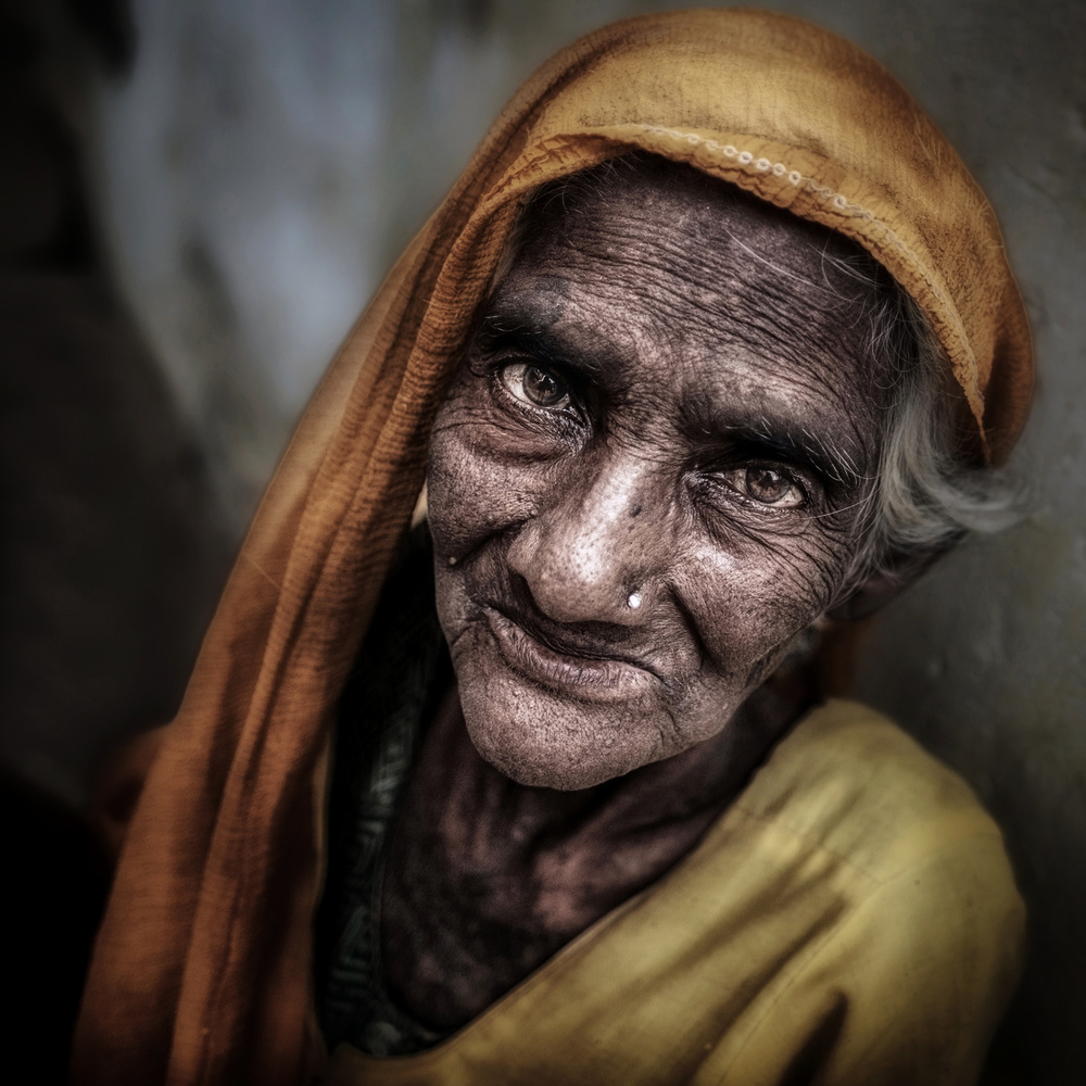 Indian Elder Portrait by Massimo Cuomo — canvas wall art