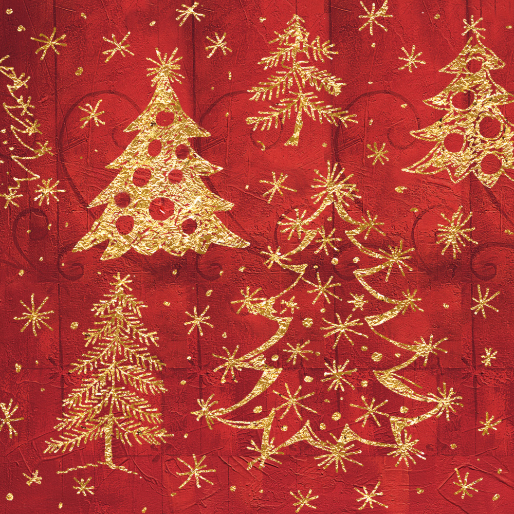 Sparkling Christmas Trees by Renate Holzner — canvas wall art