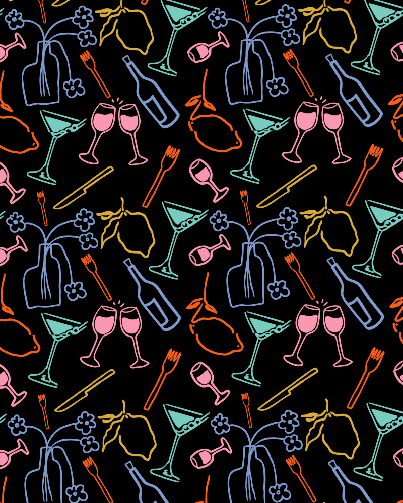 Colorful Cocktail Party by Kintsugi99 — canvas wall art