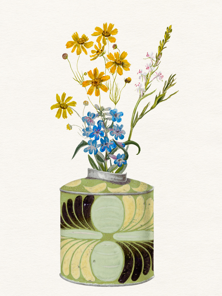 Colorful Flowers In Vase by Wild Violets — canvas wall art