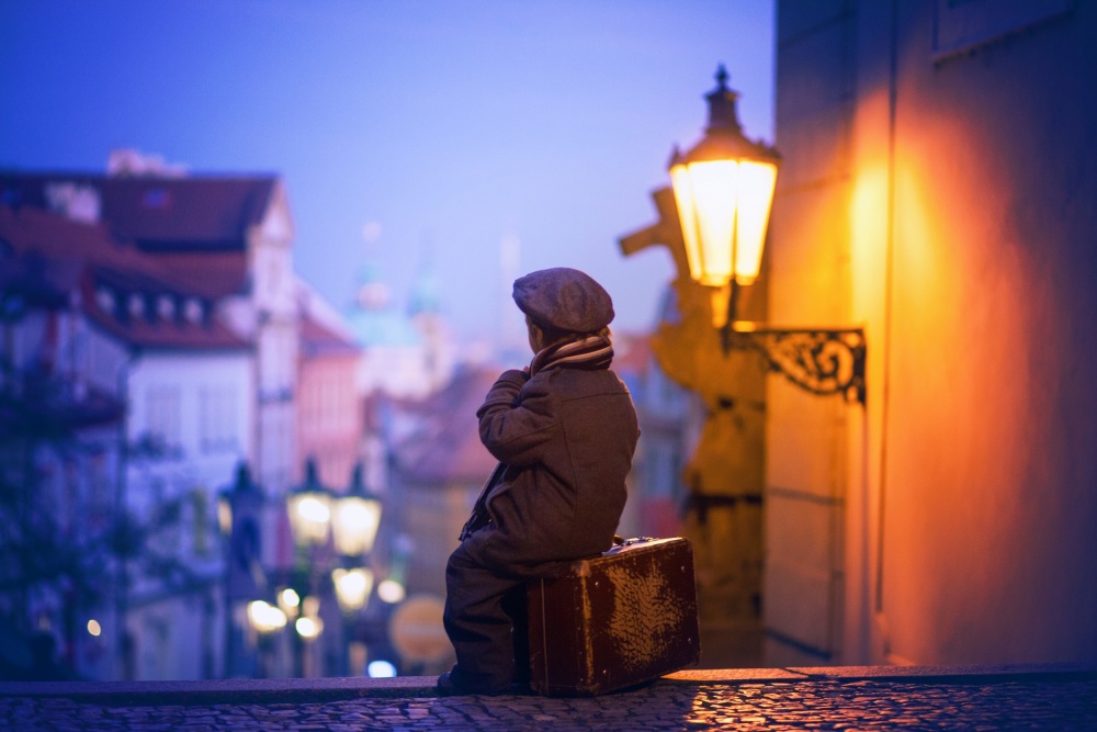 Little Boy's Night Journey by Tatyana Tomsickova — canvas wall art