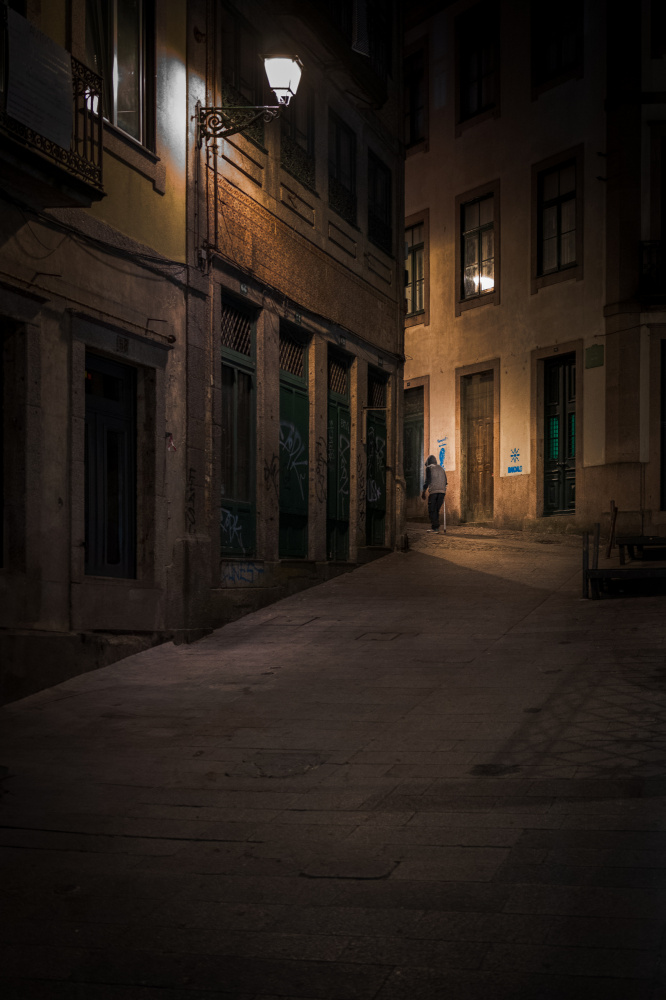 Night Street Solo Walk by Alan Kwang — canvas wall art