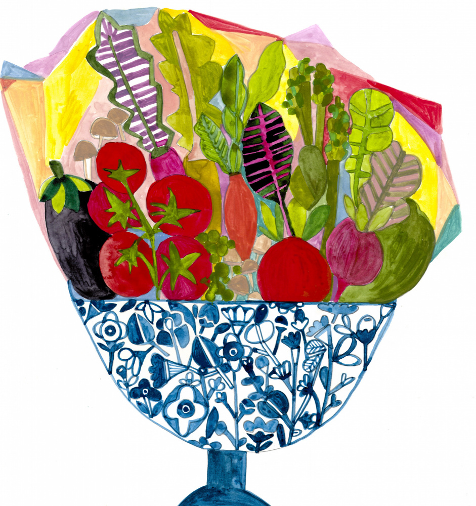 Vase of Veg by Sharon Nullmeyer — canvas wall art