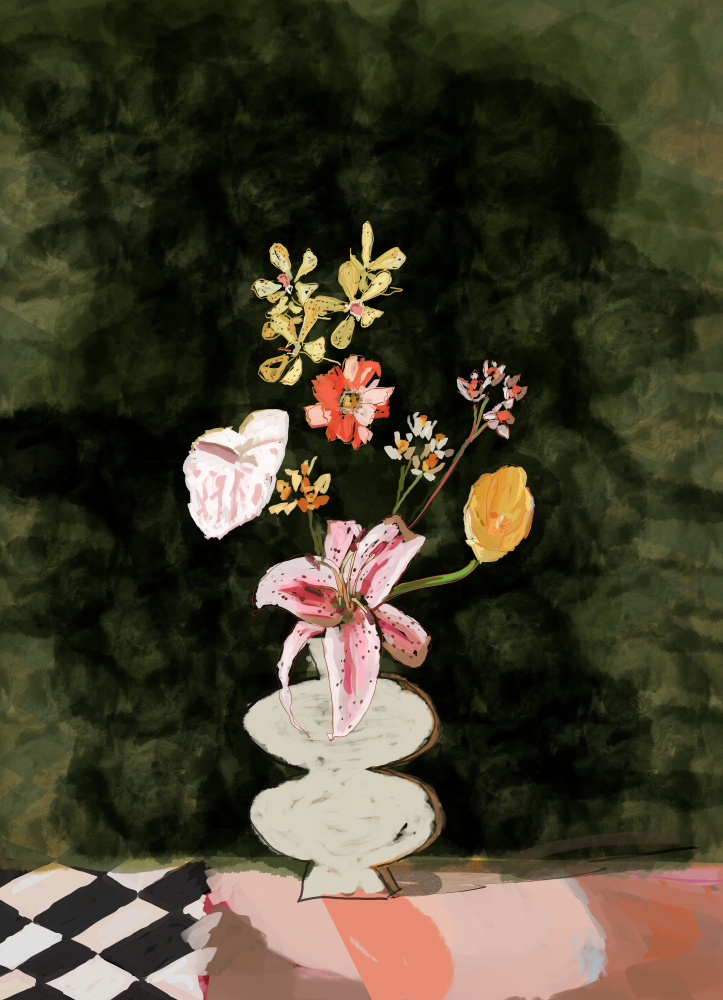 Vibrant Floral Still Life by XHOZUCAN — canvas wall art