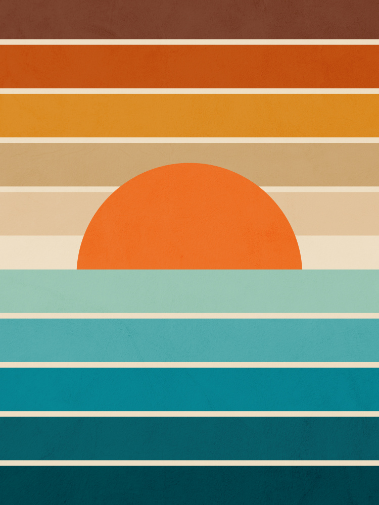 Retro Ocean Sunset by Dominique Vari — canvas wall art