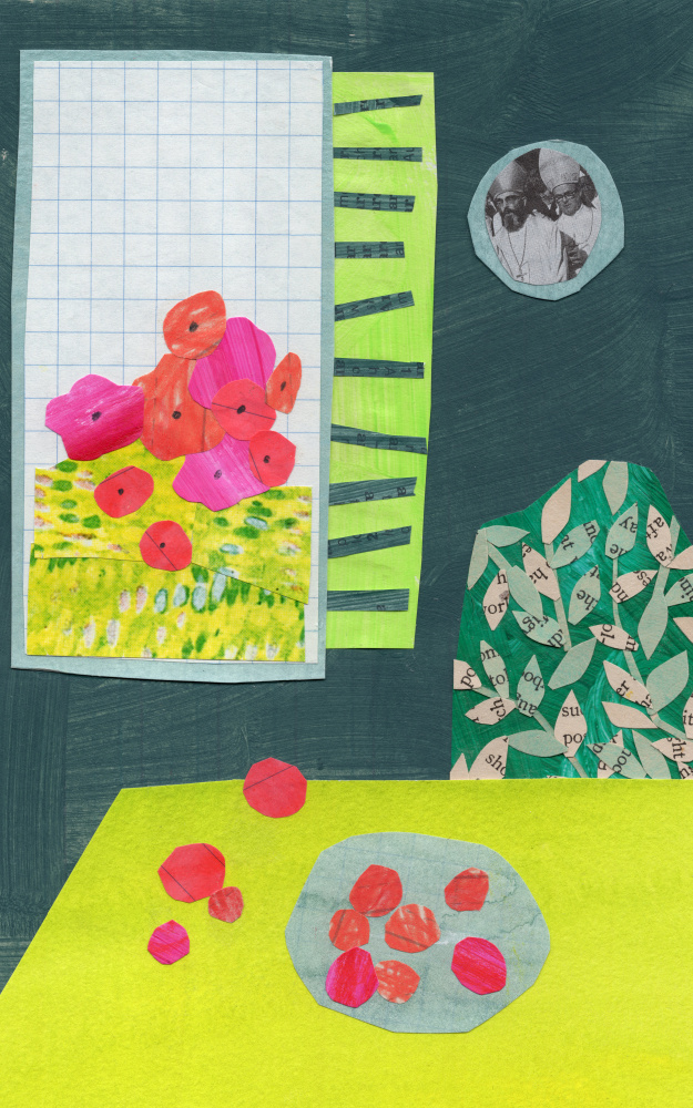 Poppies and Berries Still Life by Shelley Hampe — canvas wall art