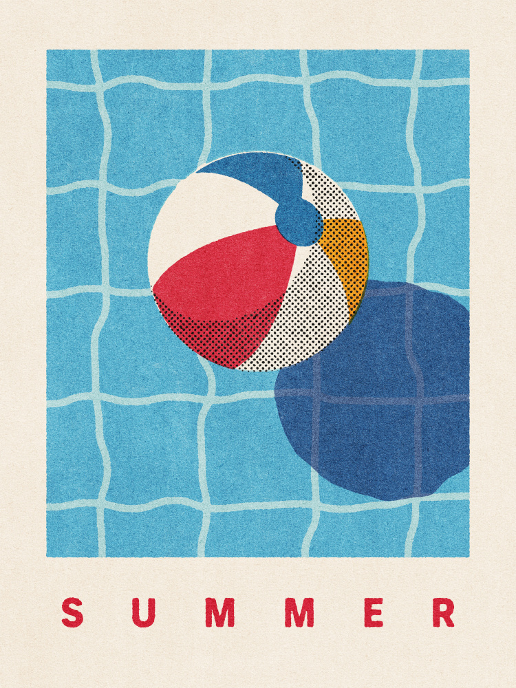 Floating Beach Ball Summer by Daniel Coulmann — canvas wall art