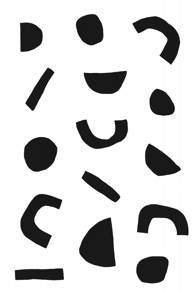 Black Shapes Dance by uplusmestudio — canvas wall art