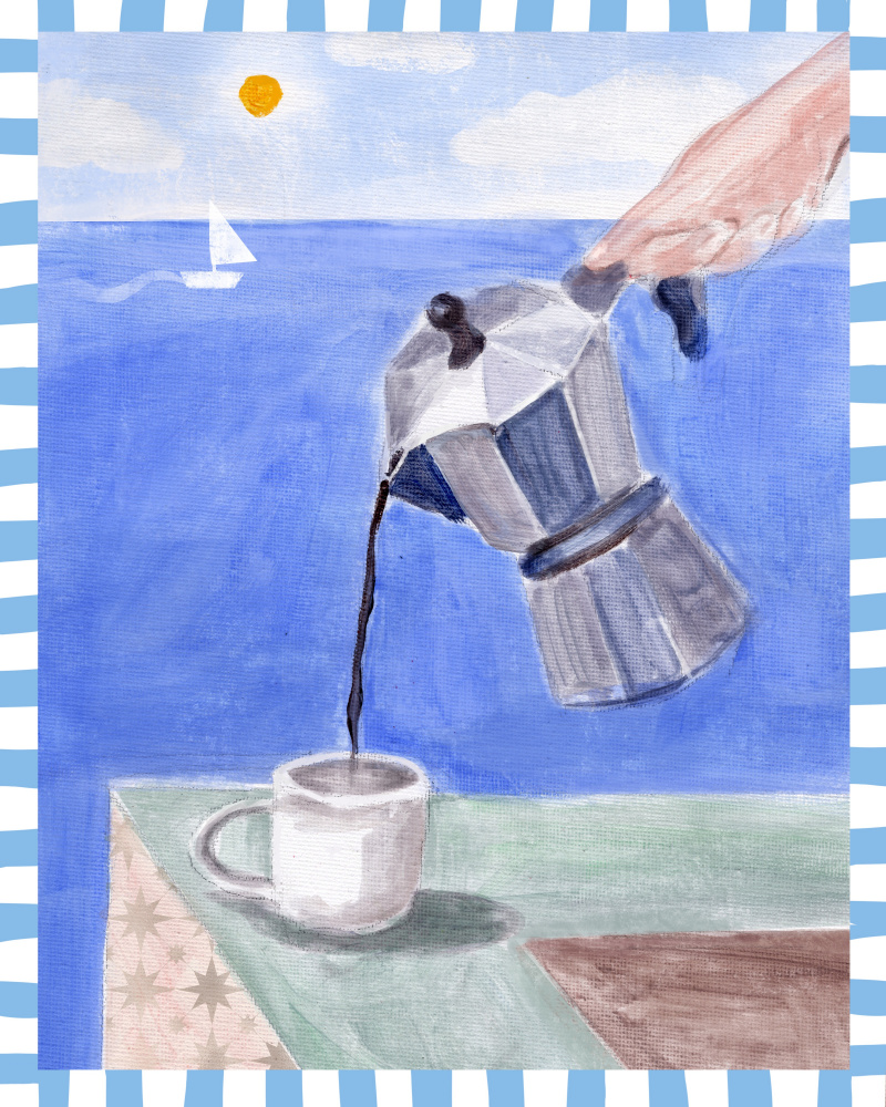 Coastal Coffee Morning by Petra Lizde — canvas wall art