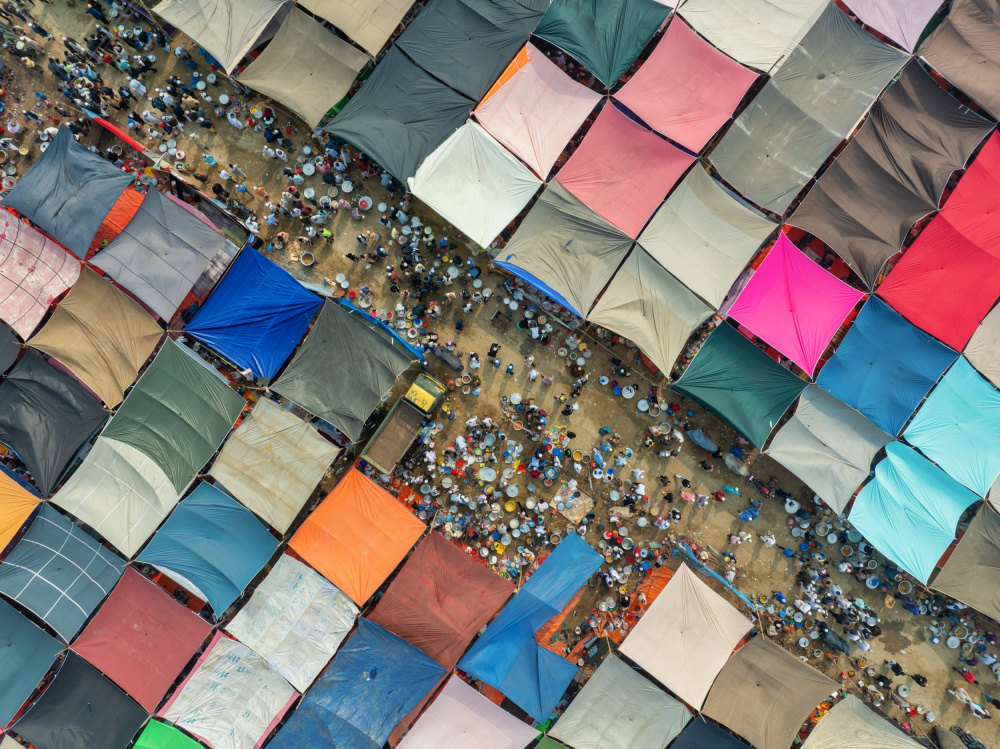Vibrant Outdoor Market by Azim Khan Ronnie — canvas wall art
