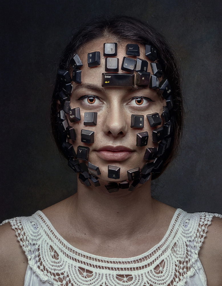 Digital Face Portrait by Paul Adrian Chis — canvas wall art