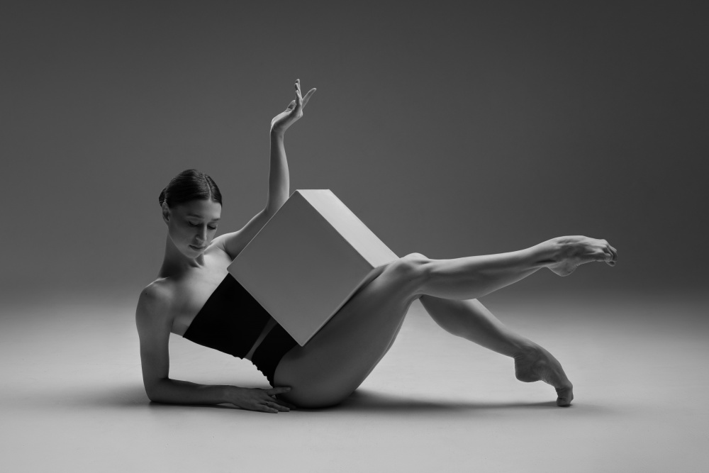 Dancer With Cube by Natalya Sleta — canvas wall art