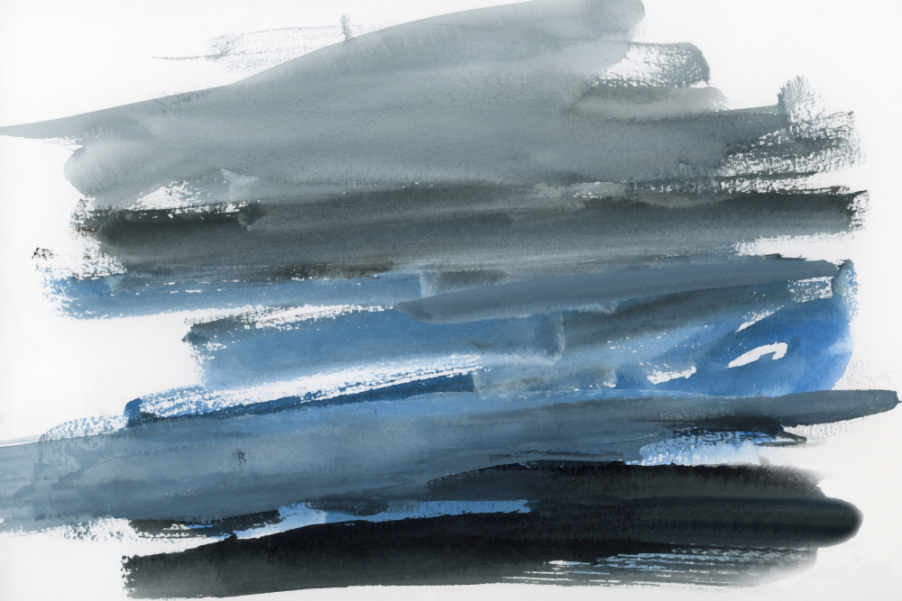 Deep Blue Brushstrokes by Teodora 'Teo' Guererra — canvas wall art
