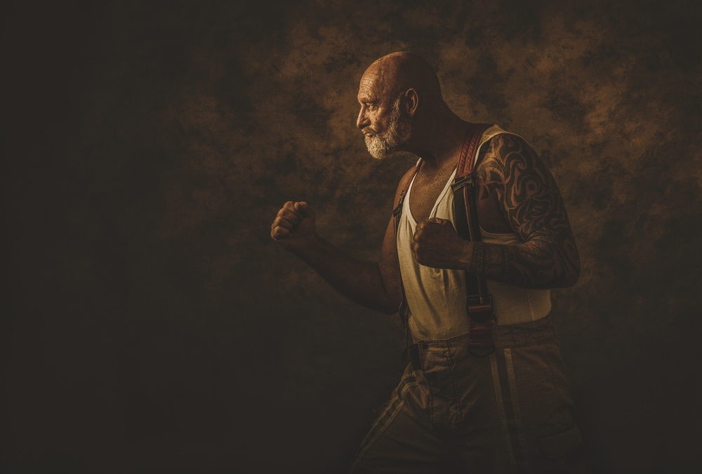 Determined Fighter Stance by gNo — canvas wall art