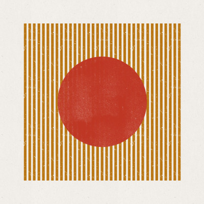 Red Circle Golden Stripes