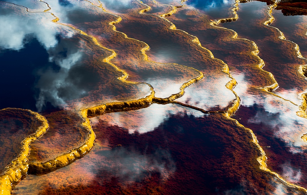 Golden Mineral Terraces by E. de Juan — canvas wall art