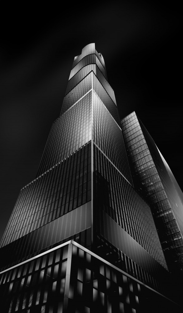 Towering Modern Skyscraper by Annette Guo — canvas wall art
