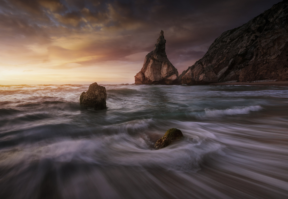 Dramatic Coastal Sunset by Juan Pablo de Miguel — canvas wall art