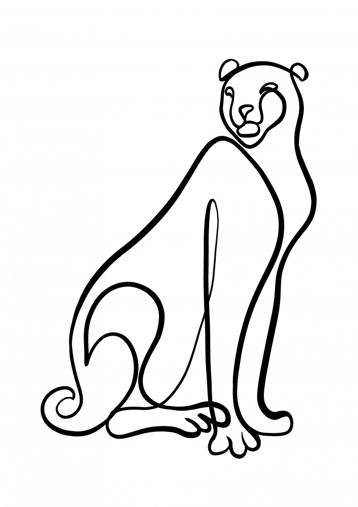 Graceful Line Cheetah by Hanna Lee Tidd — canvas wall art
