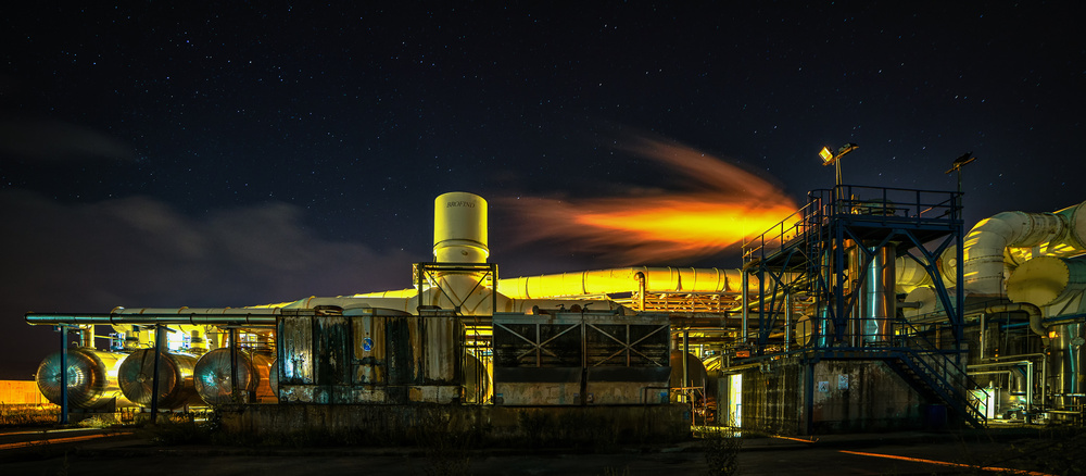 Industrial Night Flare by Riccardo Lucidi — canvas wall art