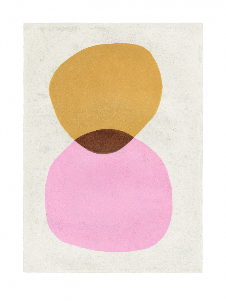 Pink Gold Abstract Shapes by Ellen Greup — canvas wall art