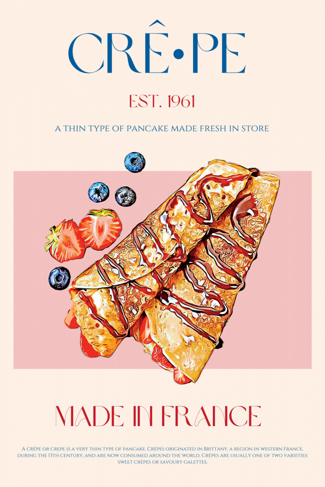French Crepes with Berries by Nazma Khokhar — canvas wall art