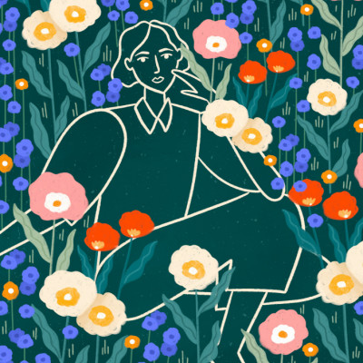 Line Lady With Florals