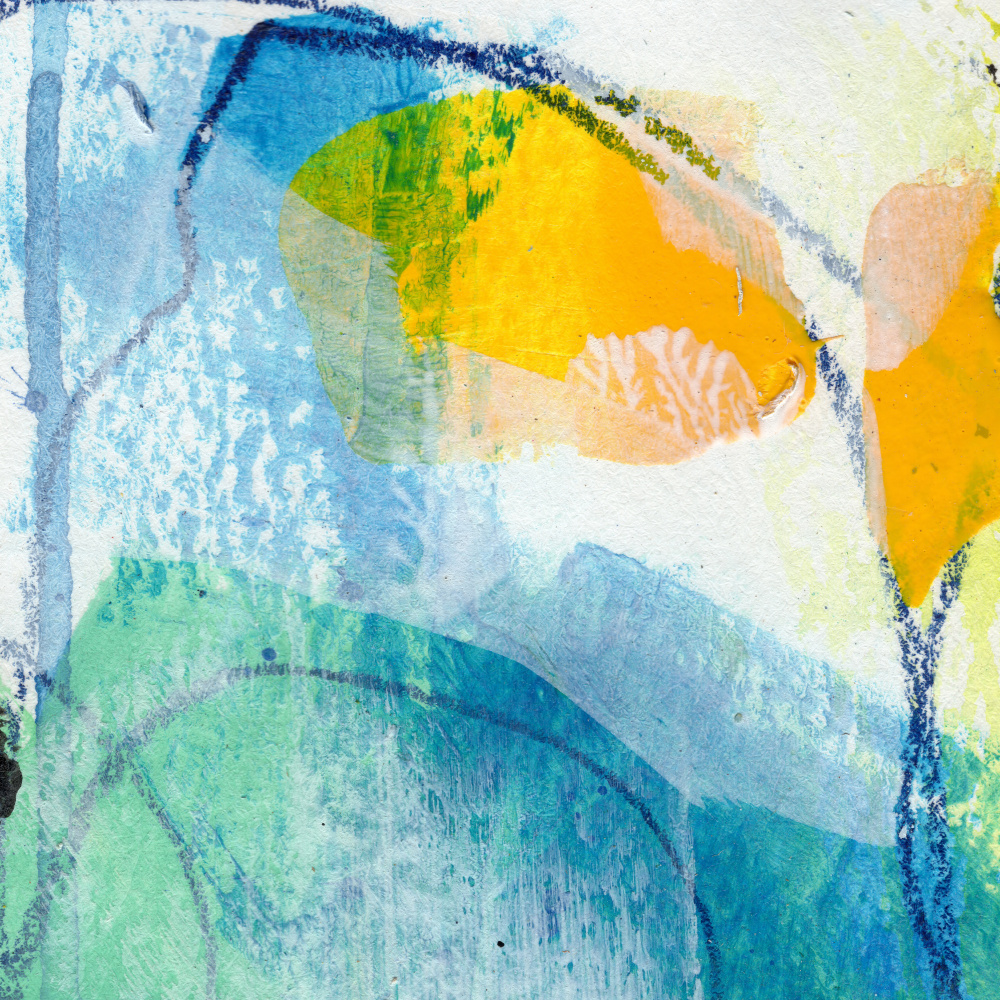 Yellow Blue Green Flow by Laura H Gibson — canvas wall art
