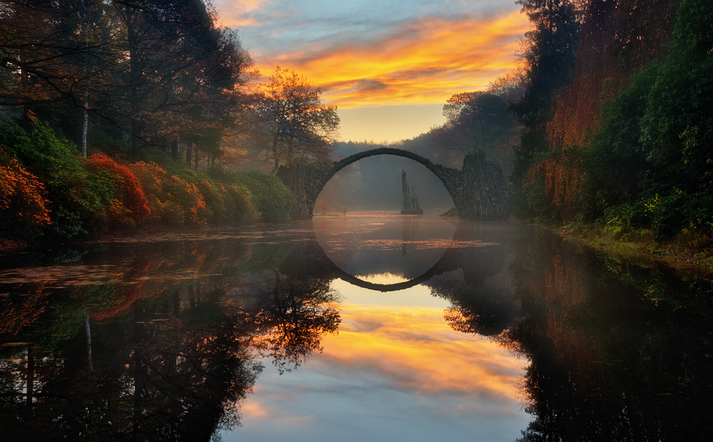 Misty Arch Reflection by Krzysztof Browko — canvas wall art