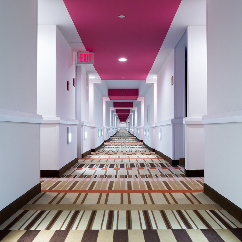 Modern Pink Corridor by Hervé Loire — canvas wall art