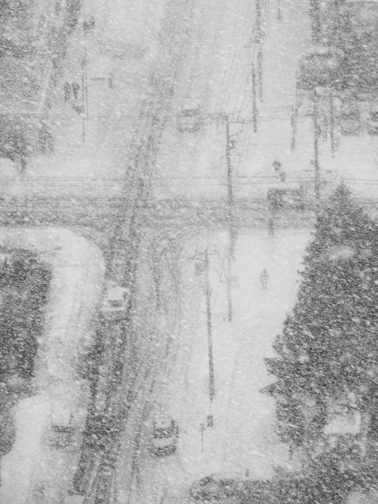Urban Winter Storm by Yoshie Makiya — canvas wall art