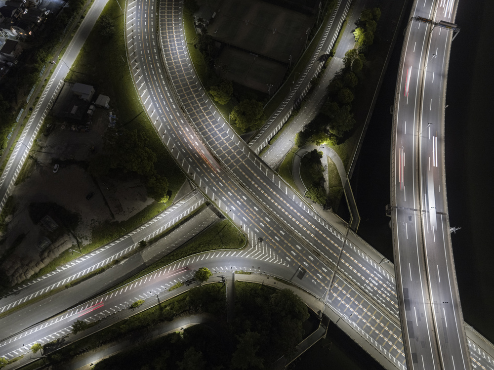 Urban Night Pathways by Kobayashi Tetsurou — canvas wall art