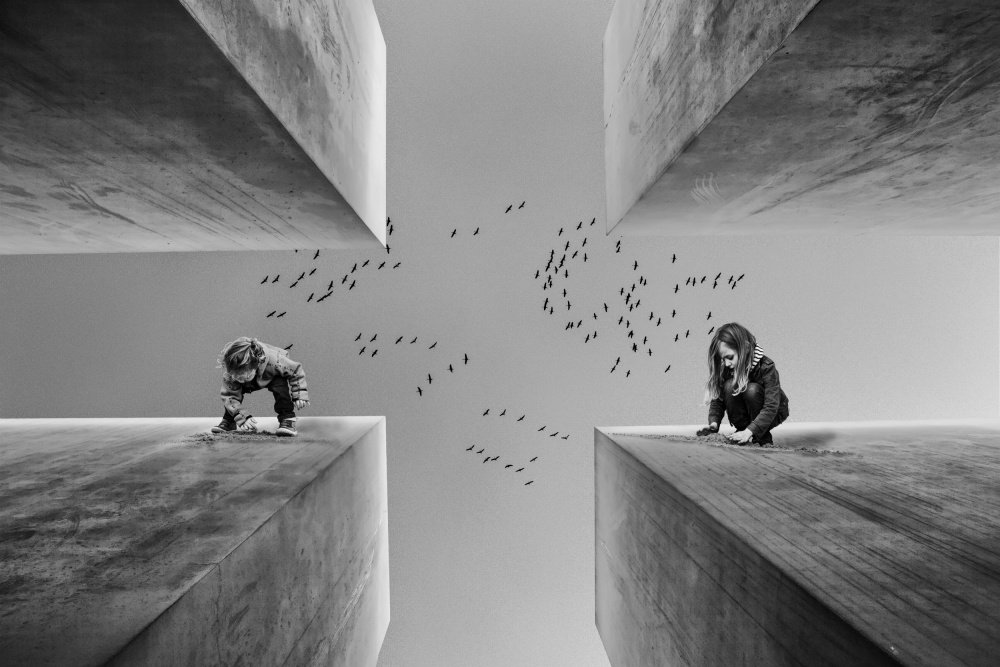 Children Concrete Flight by Carsten Velten — canvas wall art