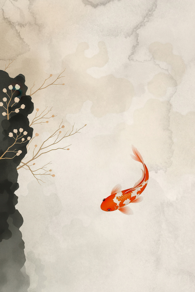 Graceful Koi Pond by Fadil Roze — canvas wall art