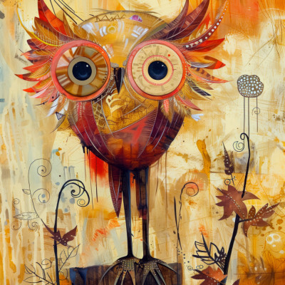 Whimsical Autumn Owl