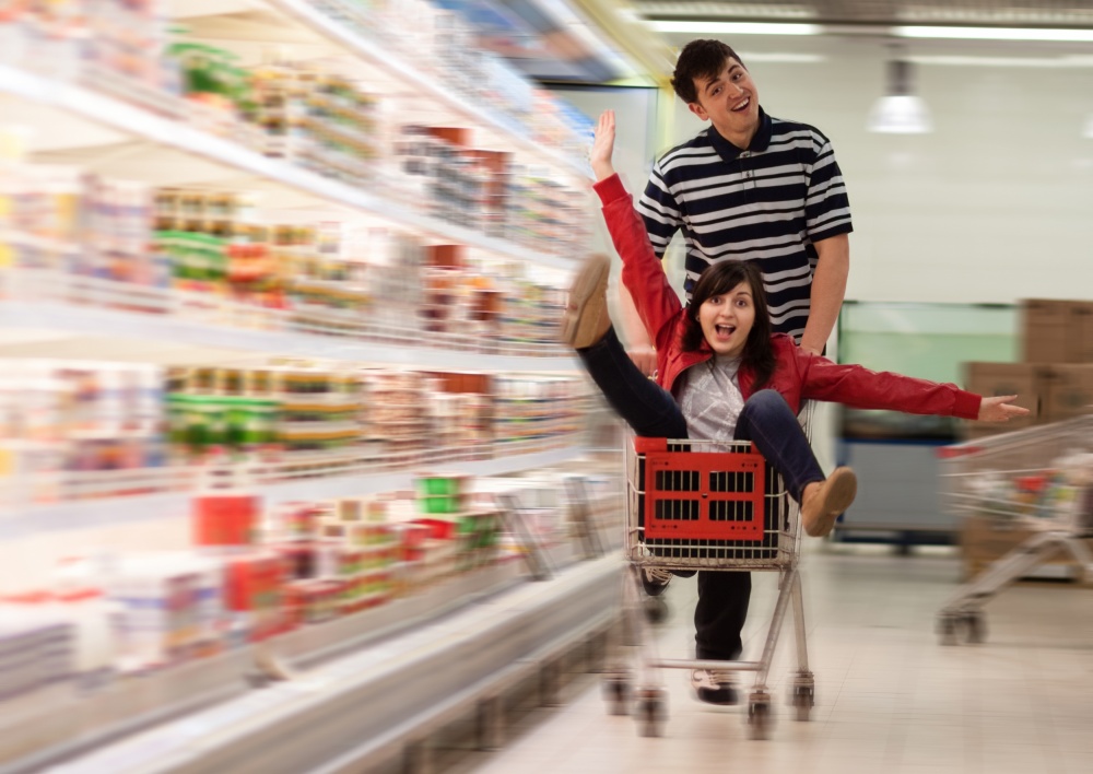 Grocery Aisle Joyride by Alexandr Pobat — canvas wall art