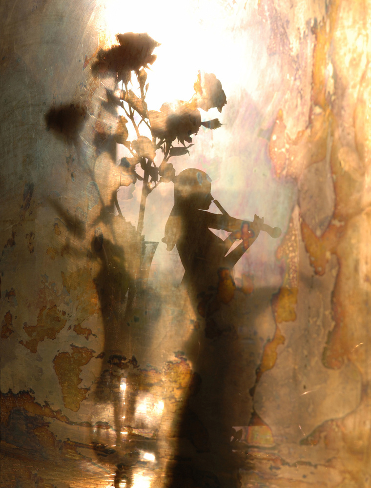 Ethereal Violinist and Roses by Andrey Morozov — canvas wall art