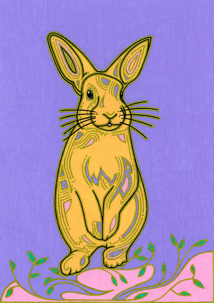 Whimsical Purple Rabbit by Iona Gilburt — canvas wall art